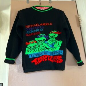 1990 TMNT Teenage Mutant Ninja Turtles vintage sweater Kids Large Womens Small